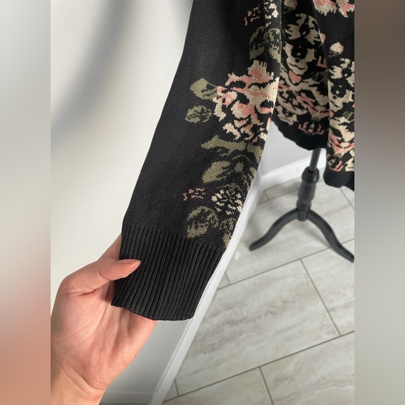 ANTHROPOLOGIE staring at stars floral open front knit cardigan size medium - Picture 5 of 9